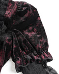 Eva Lady Womens Elegant Victorian Gothic Ruched Velvet & Lace Blouse Top
