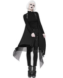 Punk Rave Womens Gothic Grunge Waistcoat Sleeveless Cloak Cape Shrug Black Mesh