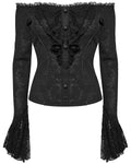 Punk Rave Womens Gothic Rose Lace Off Shoulder Blouse Top