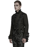 Punk Rave Mens Elegant Gothic Gentleman Embroidered Tailcoat Dress Jacket
