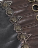 Devil Fashion Mens Steampunk Cummerbund Belt - Brown Faux Leather