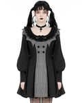 Dark In Love Gothic Lolita Doll Bat Wing Dress - Black & Grey Stripe