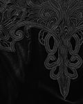 Punk Rave Womens Long Gothic Velvet & Lace Applique Maxi Dress - Black