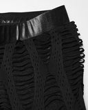Punk Rave Womens Apocalyptic Gothic Spliced Mesh Strapping Leggings