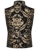 Punk Rave Mens Regency Gothic Steampunk Tapestry Waistcoat Vest - Black & Gold