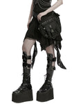 Punk Rave Unisex Apocalyptic Gothic Studded Skull Hip Bag Waist Pack Belt