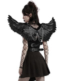 Punk Rave Womens Fallen Angel Gothic Feathered Wings Harness - Black