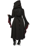 Punk Rave Womens Gothic Lace Applique Cloak Jacket - Black & Red - Extended Size Range