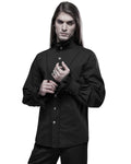 Punk Rave Mens Gothic Aristocrat Poet Dress Shirt - Black