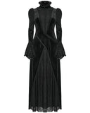 Punk Rave Womens Victorian Gothic Velvet & Lace Mourning Dress