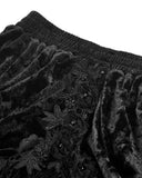 Dark In Love Womens Long Gothic Velvet & Lace Layered Maxi Skirt