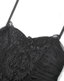 Dark In Love Womens Long Gothic Velvet & Lace Prom Wedding Maxi Dress