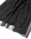 Dark In Love Womens Long Gothic Velvet & Lace Prom Wedding Maxi Dress