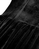 Dark In Love Womens Long Gothic Damask Velvet Flare Sleeve Maxi Dress - Black & Red