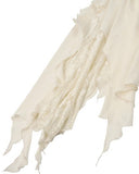 Dark In Love Womens Long Gothic Steampunk Asymmetric Dress - Vintage Off-White