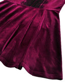Dark In Love Womens Gothic Lolita Velvet & Lace Mini Party Prom Dress - Red & Black