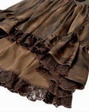Dark In Love Womens Steampunk Gothic Buckled Leather-Look Dress - Brown
