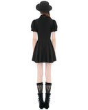 Dark In Love Womens Preppy Gothic Lolita Batwing Collar Mini Dress - Black & Purple