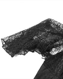Dark In Love Womens Long Gothic Jacquard & Lace Cap-Sleeve Midi Dress