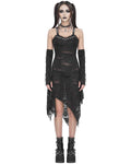 Devil Fashion Apocalyptic Punk Shredded Slip Dress & Gloves