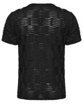 Punk Rave Mens Apocalyptic Gothic Shredded & Studded Broken Knit T Shirt Top