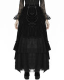 Dark In Love Victoralene Long Gothic Velvet Skirt