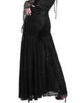 Eva Lady Womens Dark Gothic Punk Chained Damask Mesh Flared Leggings