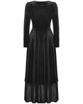 Dark In Love Long Gothic Velvet & Cobweb Lace Batwing Maxi Dress