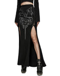 Punk Rave Womens Demonica Printed Gothic Mesh Skirt
