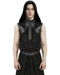 Punk Rave Mens Gothic CyberPunk Sectional Hooded Tank Top Vest