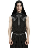 Punk Rave Mens Gothic CyberPunk Sectional Hooded Tank Top Vest