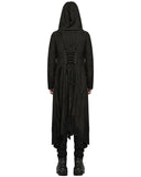 Punk Rave Mens Apocalyptic Gothic Broken Knit Hooded Piercing Cloak Jacket