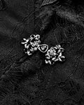 Dark In Love Womens Long Romantic Gothic Velvet & Lace Petals Dress