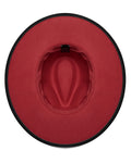 Punk Rave Daily Life Womens Gothic Beaded Wide Brim Fedora Hat - Black & Red