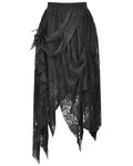 Dark In Love Long Gothic Irregular Lace Rose Layered Skirt