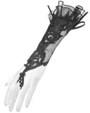 Dark In Love Guiture Lace Applique Mesh Gloves