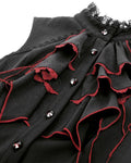 Dark In Love Dark Gothic Cravat Batwing Tailed Dress - Black & Red