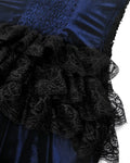 Dark In Love Womens Gothic Lolita Velvet & Lace Fishtail Prom Dress - Blue & Black