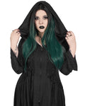 Punk Rave Plus Size Apothecaria Womens Hooded Cloak Jacket - Black