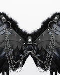 Punk Rave Womens Fallen Angel Gothic Feathered Wings Harness - Black