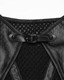 Punk Rave Daily Life Womens Cyberpunk Faux Leather & Mesh Skull Camisole Vest Top