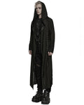 Punk Rave Mens Apocalyptic Gothic Broken Knit Hooded Piercing Cloak Jacket