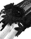 Dark In Love Womens Gothic Lace & Rose Applique Glovelets