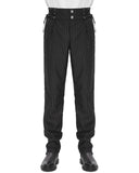 Devil Fashion Mens Tennyson Striped Gothic Lacing Dress Pants - Black