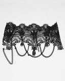 Punk Rave Womens Dark Gothic Chained Lace Hanging Bats Necklace