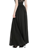 Dark In Love Long Gothic High-Waisted Lace Embellished Maxi Skirt