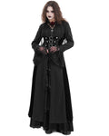 Devil Fashion Womens Long Gothic Fringed Hood Cloak Coat - Black