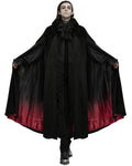 Punk Rave Mens Dark Night Gothic Faux Horsehair Count Cloak - Black & Red