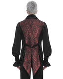 Devil Fashion Mens Aristocratic Vampire Tailed Waistcoat Vest - Black & Red