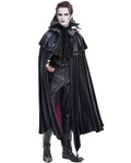 Devil Fashion Mens Regency Gothic Vampire Velvet Travelling Cloak - Blue & Red